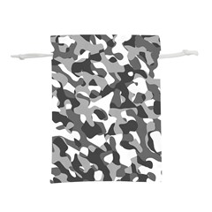 Grey And White Camouflage Pattern Lightweight Drawstring Pouch (s) by SpinnyChairDesigns