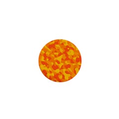 Orange And Yellow Camouflage Pattern 1  Mini Magnets by SpinnyChairDesigns