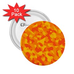 Orange and Yellow Camouflage Pattern 2.25  Buttons (10 pack) 