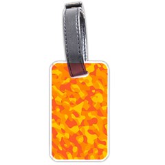 Orange And Yellow Camouflage Pattern Luggage Tag (one Side) by SpinnyChairDesigns