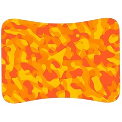 Orange and Yellow Camouflage Pattern Velour Seat Head Rest Cushion