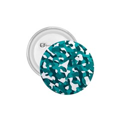 Teal And White Camouflage Pattern 1 75  Buttons by SpinnyChairDesigns
