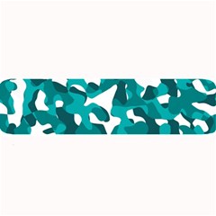 Teal And White Camouflage Pattern Large Bar Mats by SpinnyChairDesigns