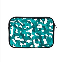 Teal And White Camouflage Pattern Apple Macbook Pro 15  Zipper Case by SpinnyChairDesigns