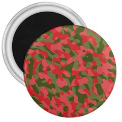 Pink And Green Camouflage Pattern 3  Magnets by SpinnyChairDesigns