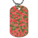 Pink and Green Camouflage Pattern Dog Tag (One Side) Front