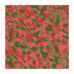 Pink And Green Camouflage Pattern Medium Glasses Cloth by SpinnyChairDesigns