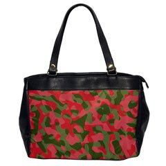 Pink And Green Camouflage Pattern Oversize Office Handbag by SpinnyChairDesigns