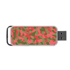 Pink And Green Camouflage Pattern Portable Usb Flash (two Sides) by SpinnyChairDesigns