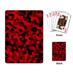 Red And Black Camouflage Pattern Playing Cards Single Design (rectangle) by SpinnyChairDesigns