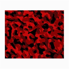 Red And Black Camouflage Pattern Small Glasses Cloth (2 Sides) by SpinnyChairDesigns