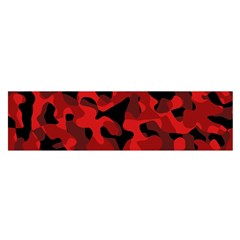 Red And Black Camouflage Pattern Satin Scarf (oblong) by SpinnyChairDesigns