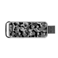 Grey And Black Camouflage Pattern Portable Usb Flash (one Side) by SpinnyChairDesigns
