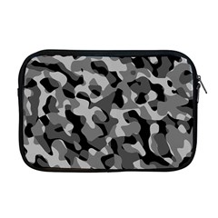 Grey And Black Camouflage Pattern Apple Macbook Pro 17  Zipper Case by SpinnyChairDesigns