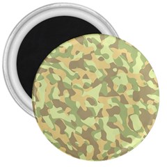 Light Green Brown Yellow Camouflage Pattern 3  Magnets by SpinnyChairDesigns