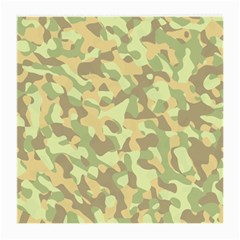 Light Green Brown Yellow Camouflage Pattern Medium Glasses Cloth (2 Sides) by SpinnyChairDesigns