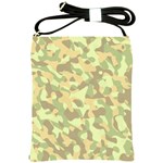 Light Green Brown Yellow Camouflage Pattern Shoulder Sling Bag Front