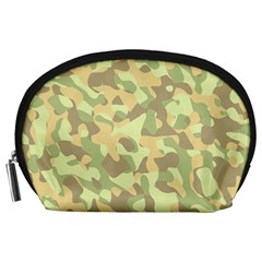 Light Green Brown Yellow Camouflage Pattern Accessory Pouch (large) by SpinnyChairDesigns