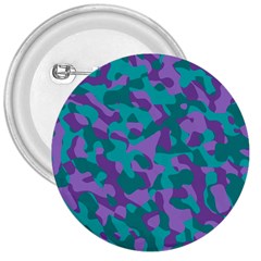 Purple And Teal Camouflage Pattern 3  Buttons by SpinnyChairDesigns