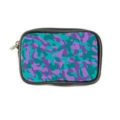 Purple And Teal Camouflage Pattern Coin Purse by SpinnyChairDesigns