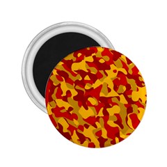 Red And Yellow Camouflage Pattern 2 25  Magnets by SpinnyChairDesigns