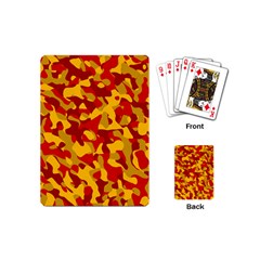 Red And Yellow Camouflage Pattern Playing Cards Single Design (mini) by SpinnyChairDesigns