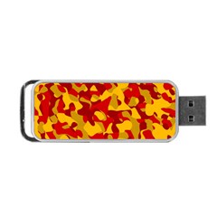 Red And Yellow Camouflage Pattern Portable Usb Flash (one Side) by SpinnyChairDesigns