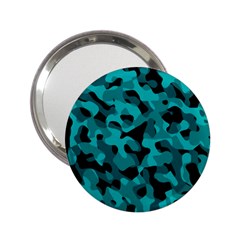 Black And Teal Camouflage Pattern 2 25  Handbag Mirrors