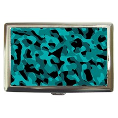 Black And Teal Camouflage Pattern Cigarette Money Case