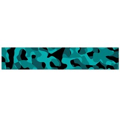 Black And Teal Camouflage Pattern Large Flano Scarf  by SpinnyChairDesigns
