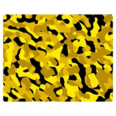 Black And Yellow Camouflage Pattern Double Sided Flano Blanket (medium)  by SpinnyChairDesigns