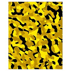 Black And Yellow Camouflage Pattern Drawstring Bag (small) by SpinnyChairDesigns