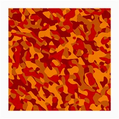 Red And Orange Camouflage Pattern Medium Glasses Cloth (2 Sides) by SpinnyChairDesigns