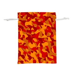 Red And Orange Camouflage Pattern Lightweight Drawstring Pouch (s) by SpinnyChairDesigns