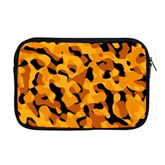 Orange And Black Camouflage Pattern Apple Macbook Pro 17  Zipper Case by SpinnyChairDesigns