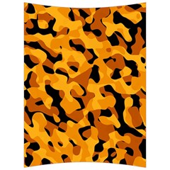Orange And Black Camouflage Pattern Back Support Cushion by SpinnyChairDesigns