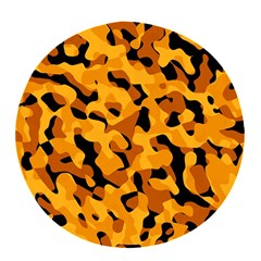 Orange And Black Camouflage Pattern Pop Socket (white) by SpinnyChairDesigns