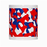 Red White Blue Camouflage Pattern White Mugs Center