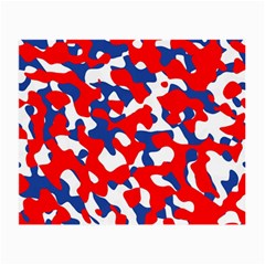 Red White Blue Camouflage Pattern Small Glasses Cloth (2 Sides) by SpinnyChairDesigns