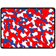 Red White Blue Camouflage Pattern Double Sided Fleece Blanket (large)  by SpinnyChairDesigns