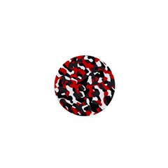 Black Red White Camouflage Pattern 1  Mini Buttons by SpinnyChairDesigns