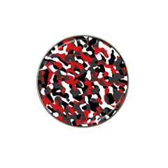 Black Red White Camouflage Pattern Hat Clip Ball Marker by SpinnyChairDesigns