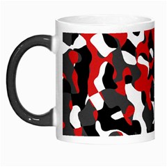 Black Red White Camouflage Pattern Morph Mugs by SpinnyChairDesigns