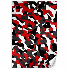 Black Red White Camouflage Pattern Canvas 20  X 30  by SpinnyChairDesigns