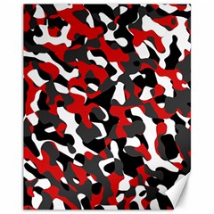 Black Red White Camouflage Pattern Canvas 11  X 14  by SpinnyChairDesigns