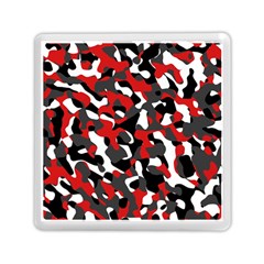 Black Red White Camouflage Pattern Memory Card Reader (square) by SpinnyChairDesigns