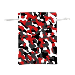 Black Red White Camouflage Pattern Lightweight Drawstring Pouch (m) by SpinnyChairDesigns