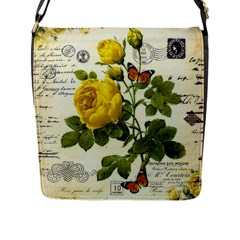 Yellow Roses Flap Closure Messenger Bag (l) by ibelieveimages