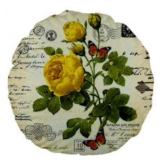 Yellow Roses Large 18  Premium Flano Round Cushions by ibelieveimages
