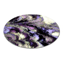 Purple Yellow Marble Oval Magnet by ibelieveimages